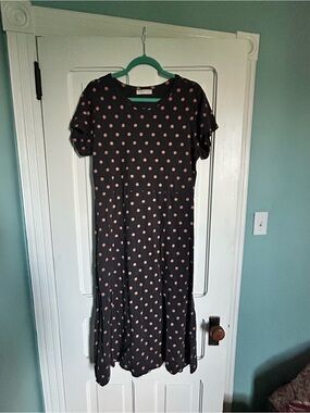 Known Supply Black Dress with Pink Polka Dots - Women's Casual Fit